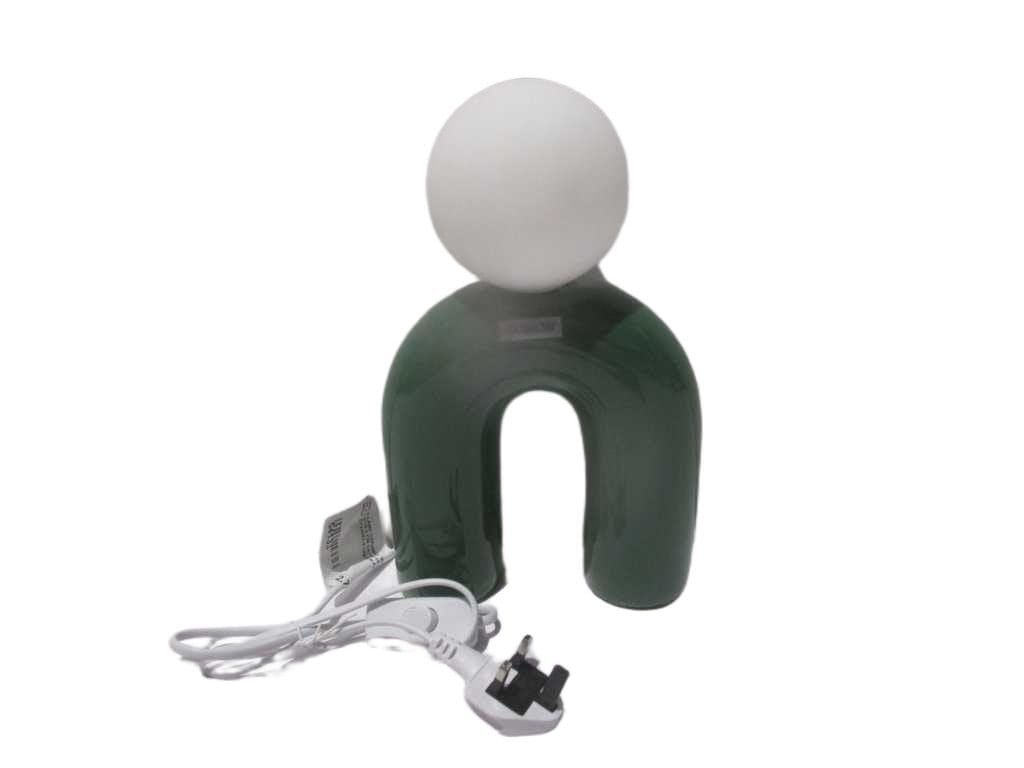 Table Lamp Ceramic With Round Bulb Base: 18,4*6,3*18,5 Cm Sh:10*10*9,5 Cm H: 28,5 Cm