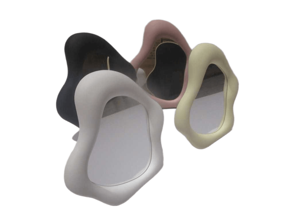 Table Mirror Plastic Packing White Box White/Black/Pink/Cream Ass 25.5*22cm