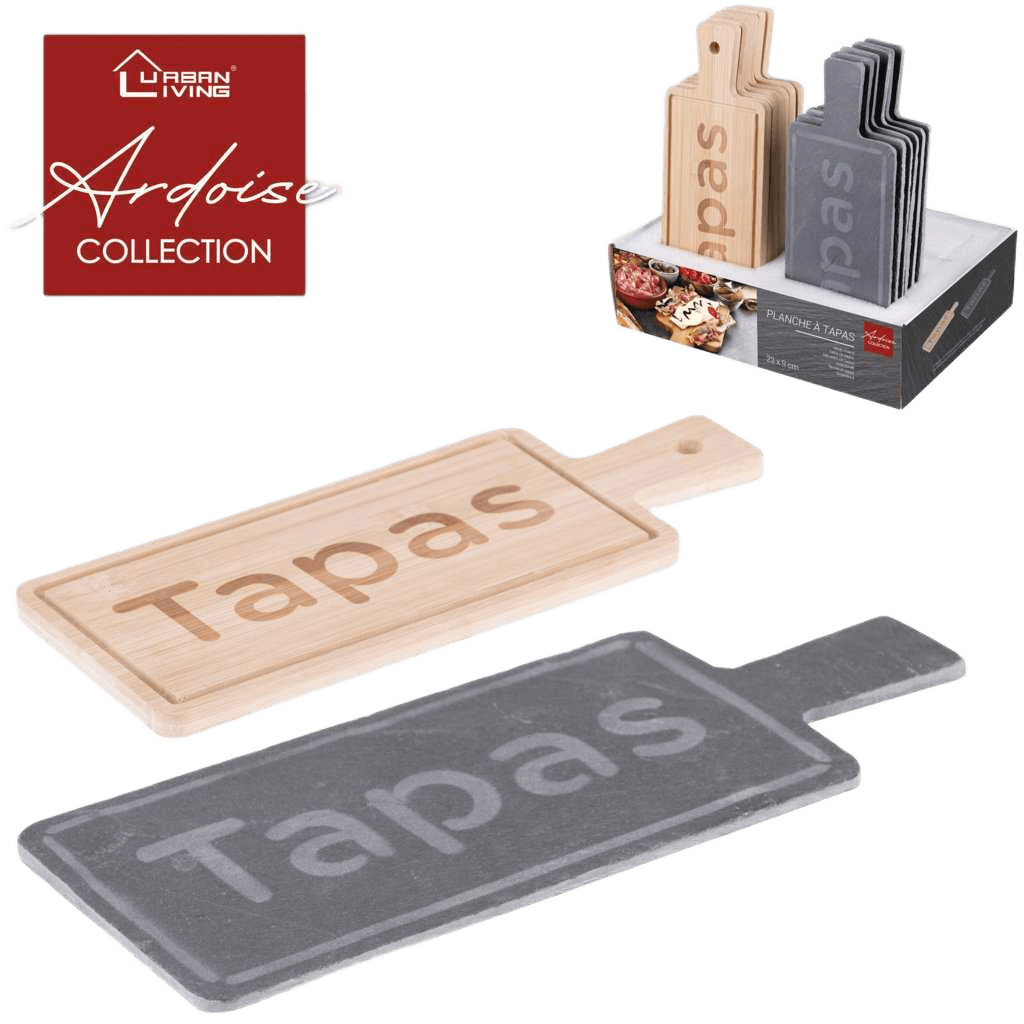 Plate Slate Collection Rectangular Tapas Board In Slate And Bamboo