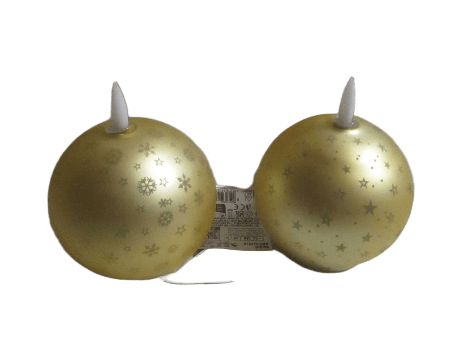 Candle Ball Xmas Led 10cm Gold