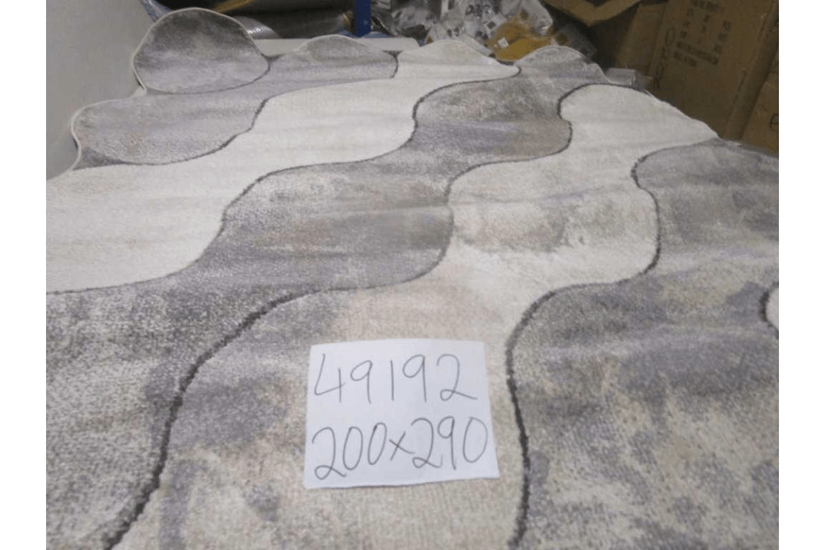 Carpet 200x290 Rio Soft Yarn Headset With Shrink Polyester 2,200 Grm / Sqm 224,000 Pnt/Sqm 12mm Pile Height Free Shape Hja26 Grey/Cream