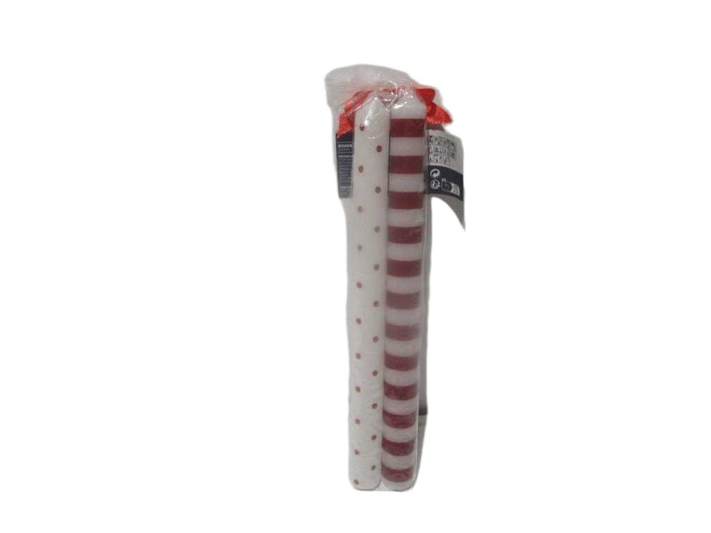 Candle Red/White Print Tap X2