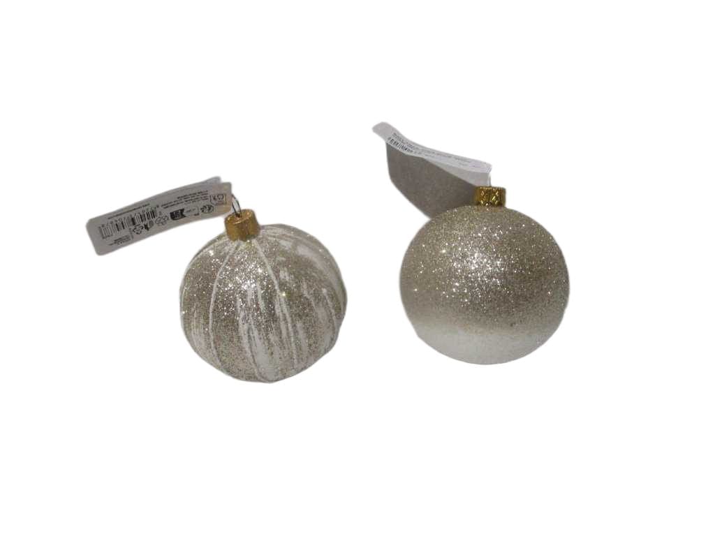 Ball Xmas 80mm White With Cham