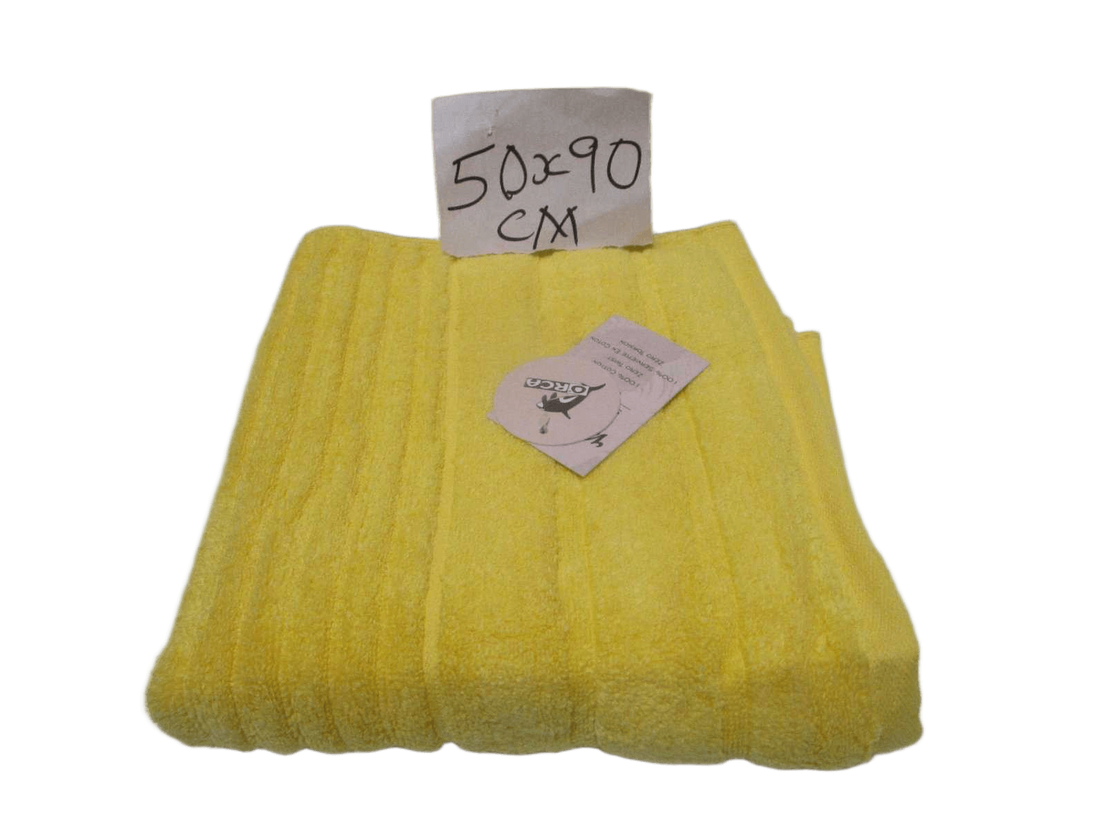 Towel Verna - Plain Dyed Dobby Terry - Zero Twist Cotton Yarn - Narrow Ribbed Pattern - 500 Gsm - Single Ply