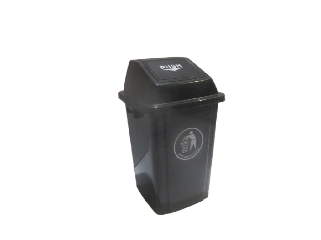 Dustbin Pp Plastic 60l With Lid 2.6kg 30% Recycle Material Grey L41xw41xh69cm