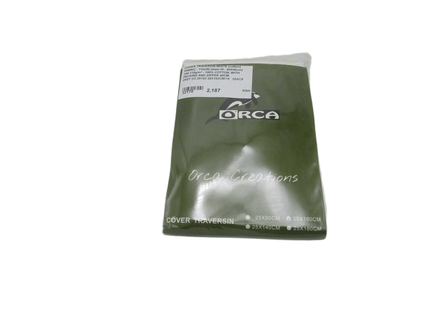 Cover Traversin White (Cotton) Fabric : 110x90 (Diam Fil : 40x40cm) 100-110g/M² - 100% Cotton, With Packing And Zipper 40cm
