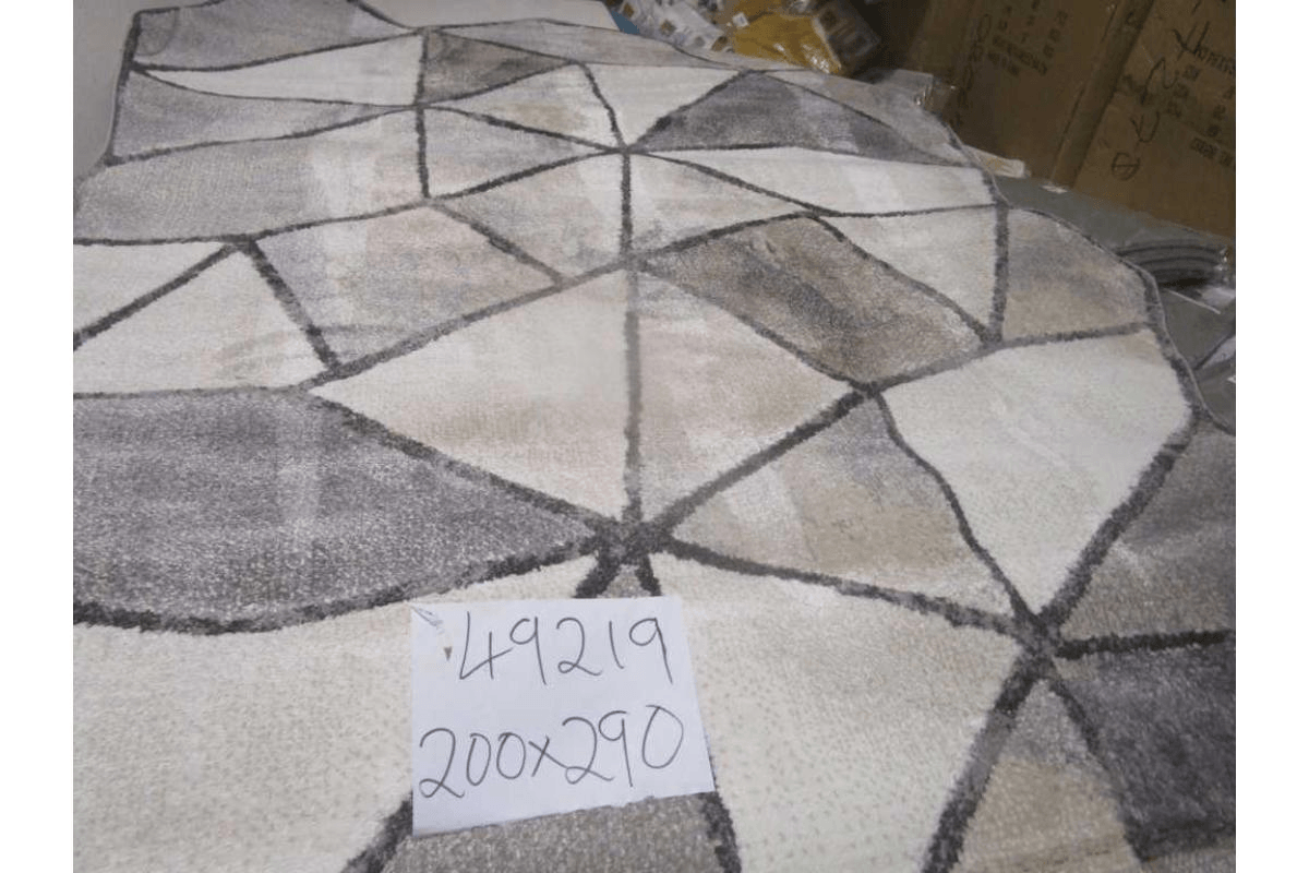 Carpet 200x290 Rio Soft Yarn Headset With Shrink Polyester 2,200 Grm / Sqm 224,000 Pnt/Sqm 12mm Pile Height Free Shape Hja26 Grey/Cream