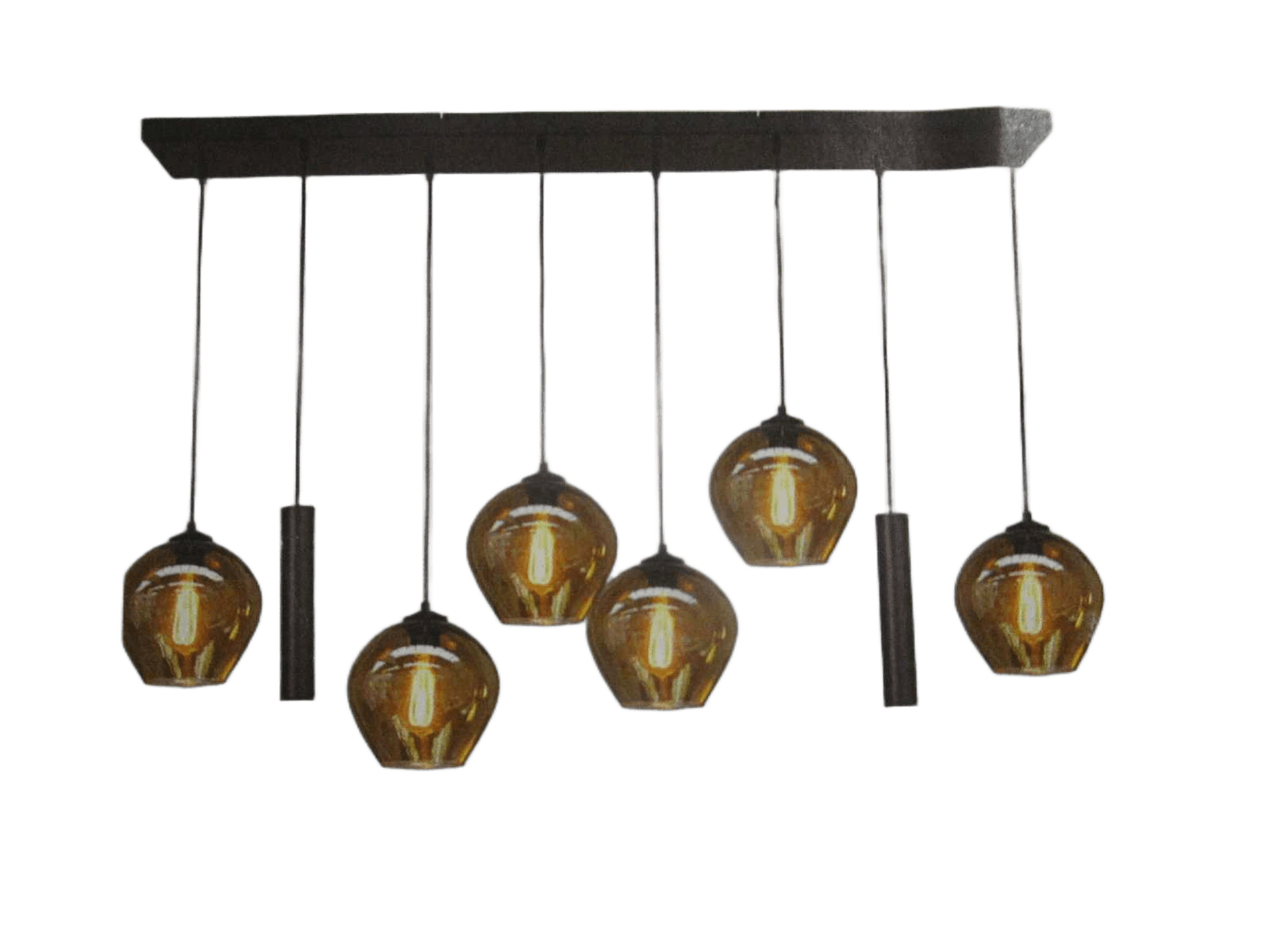 Hl Quinto 8-Light Matt Black Beam 130x25cm 6x Quinto Matt Black + 2x Run -05 Matt Black - Included Bulb Slx023960205 X6+ Mld49w36dgu10 X2 Black Fume Glass - Black