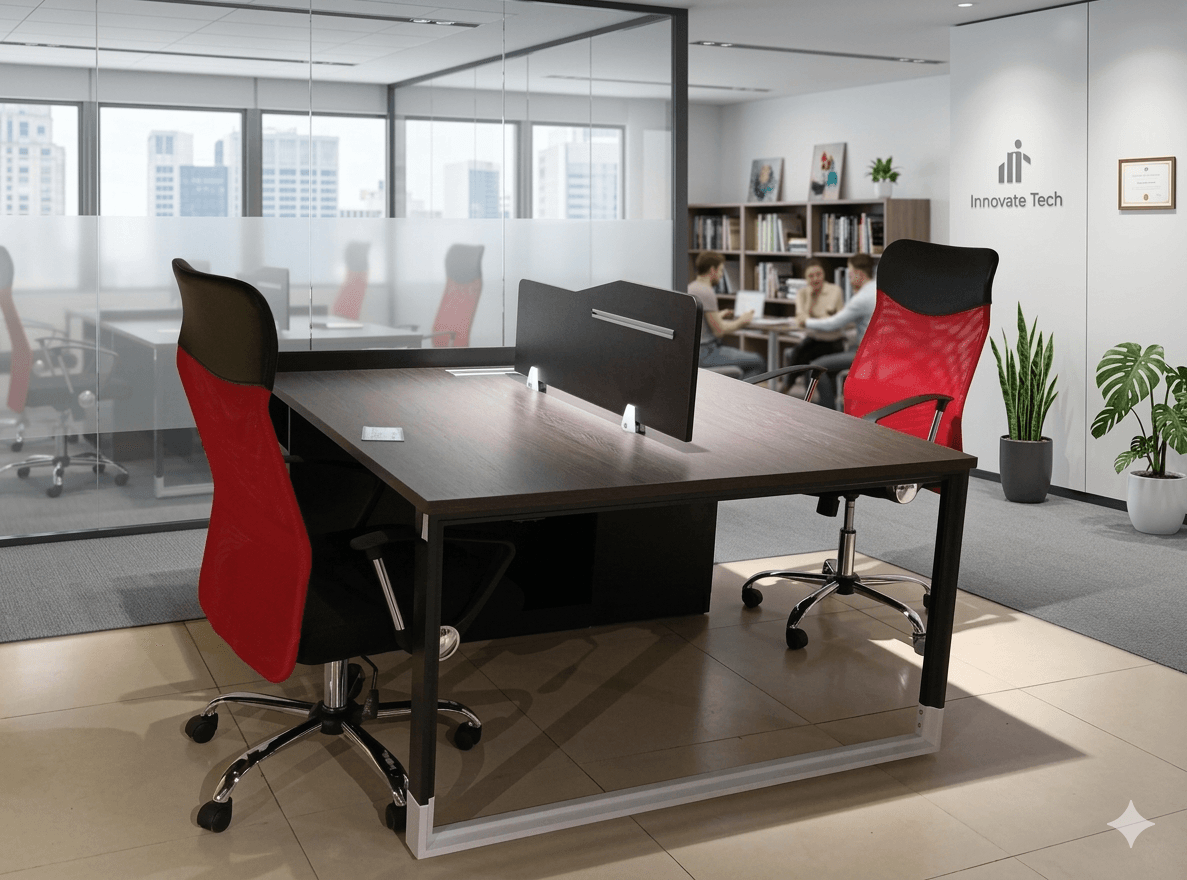 Workstation 2 Place M038 Purple Oak + M03aa Cloth Line Black 121,5x120x75