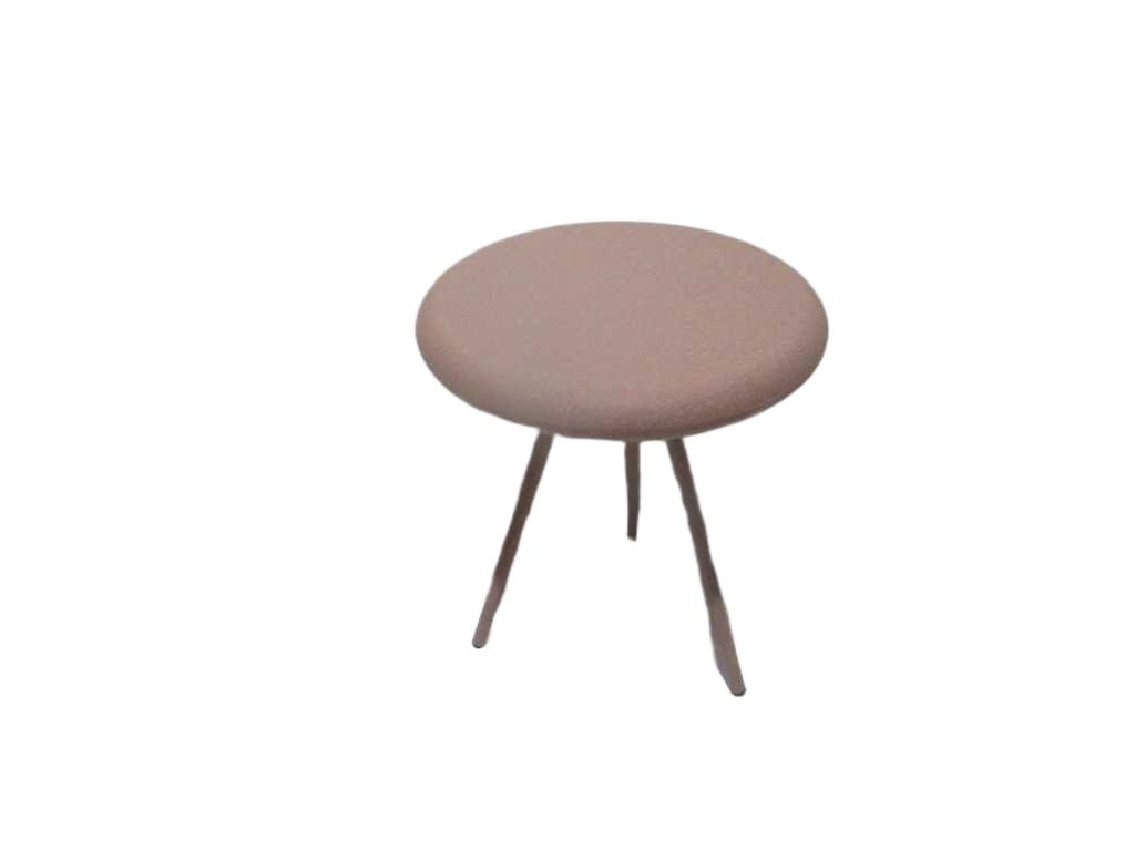 Table Small Round 100% Iron Full Plain Matt Lt Beige Rose
