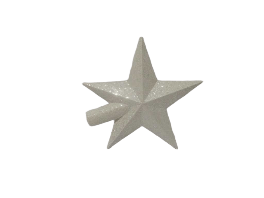 Glit Star Tree Top 22cm White