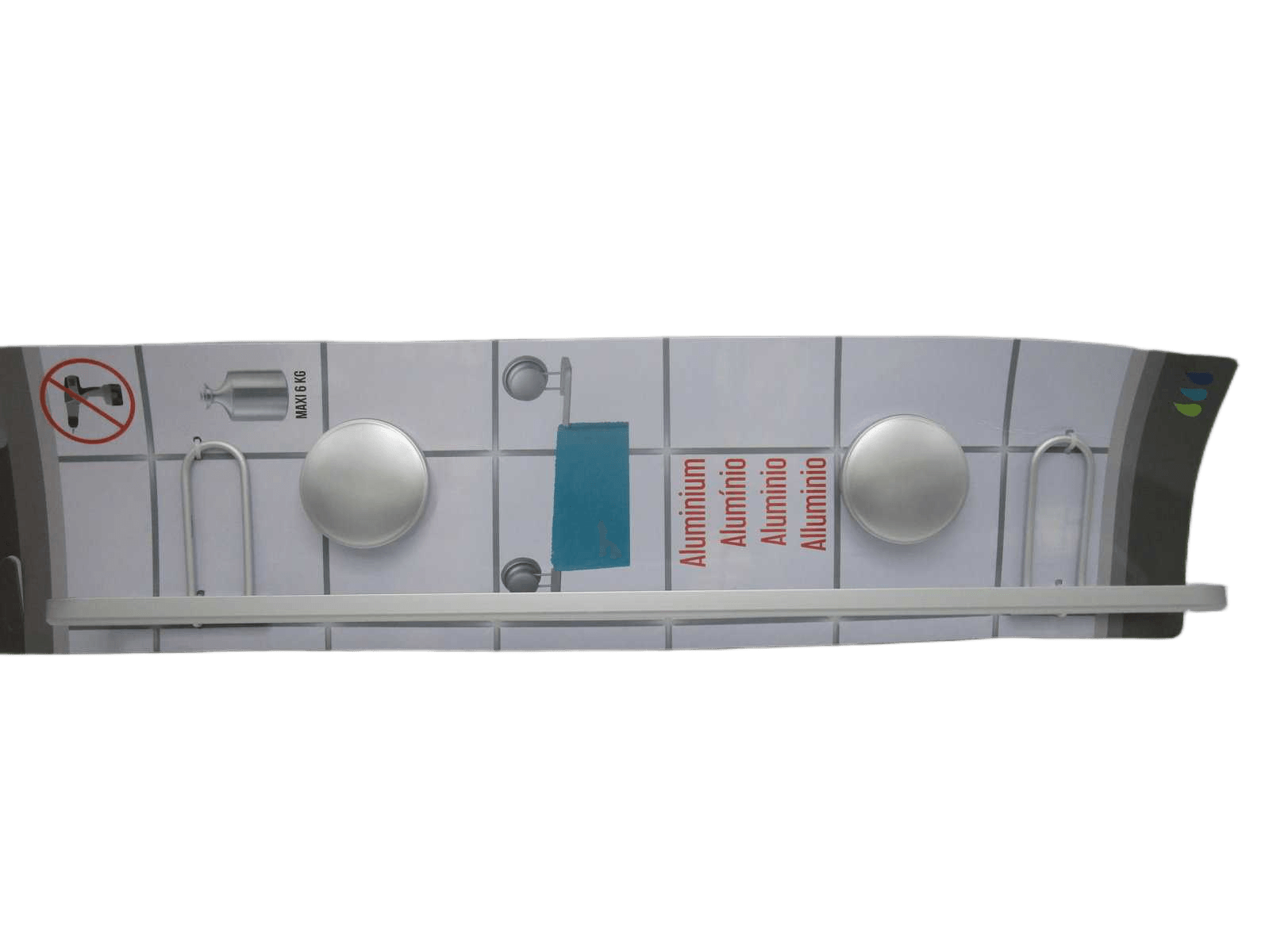 Towel Holder Gm Aluminum On Suction Cups - Chrome