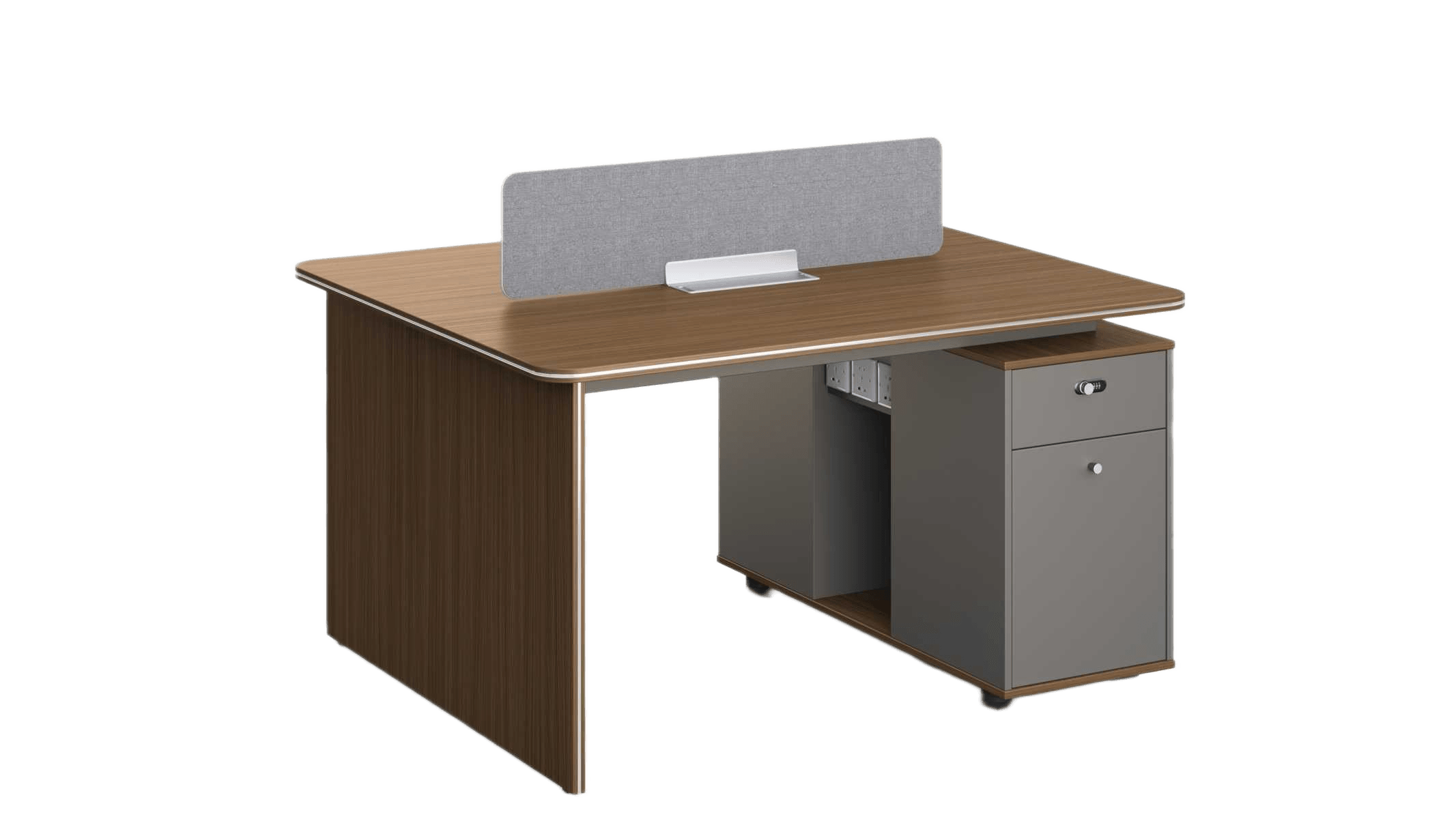 Workstation 1.4m Da26 Usa Walnut + Db-29 Meteorite Gray Melamine 1400*1200*760