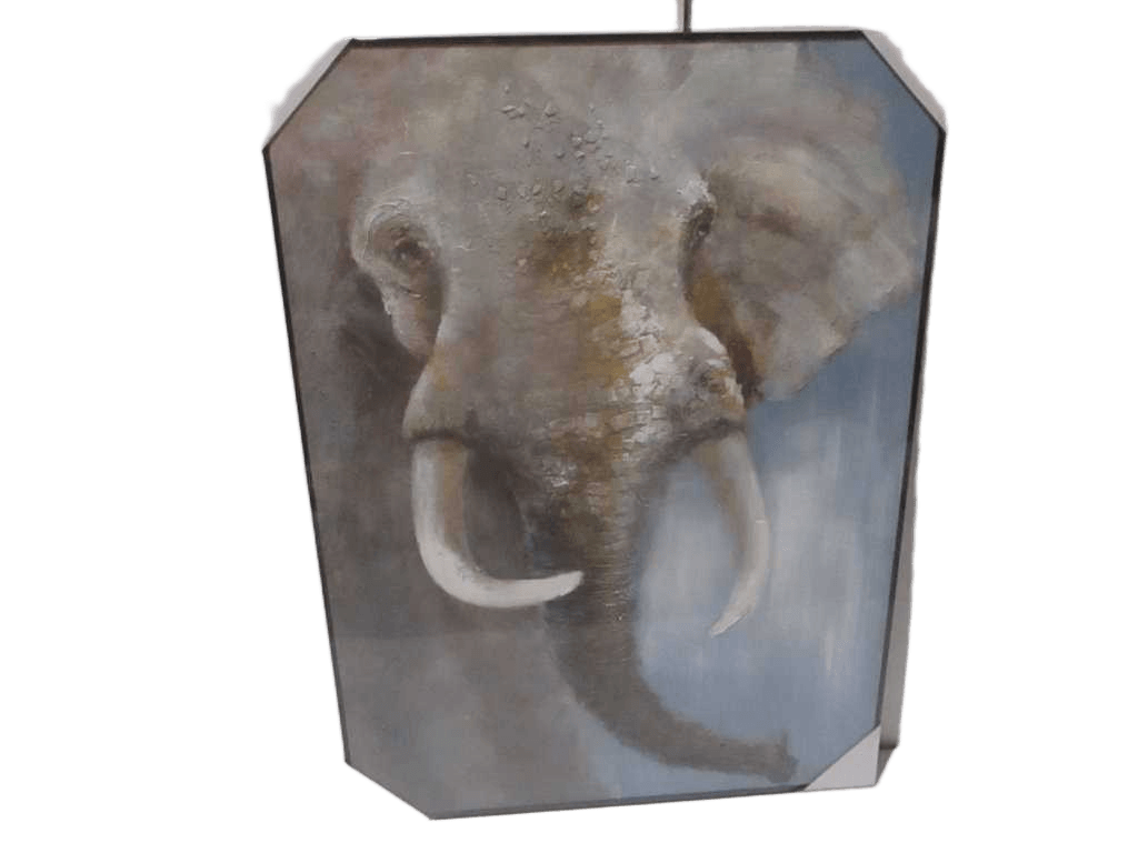 Painting 3d-Handmade Elephant Ps Frame Black Packing Blister 90x120cm