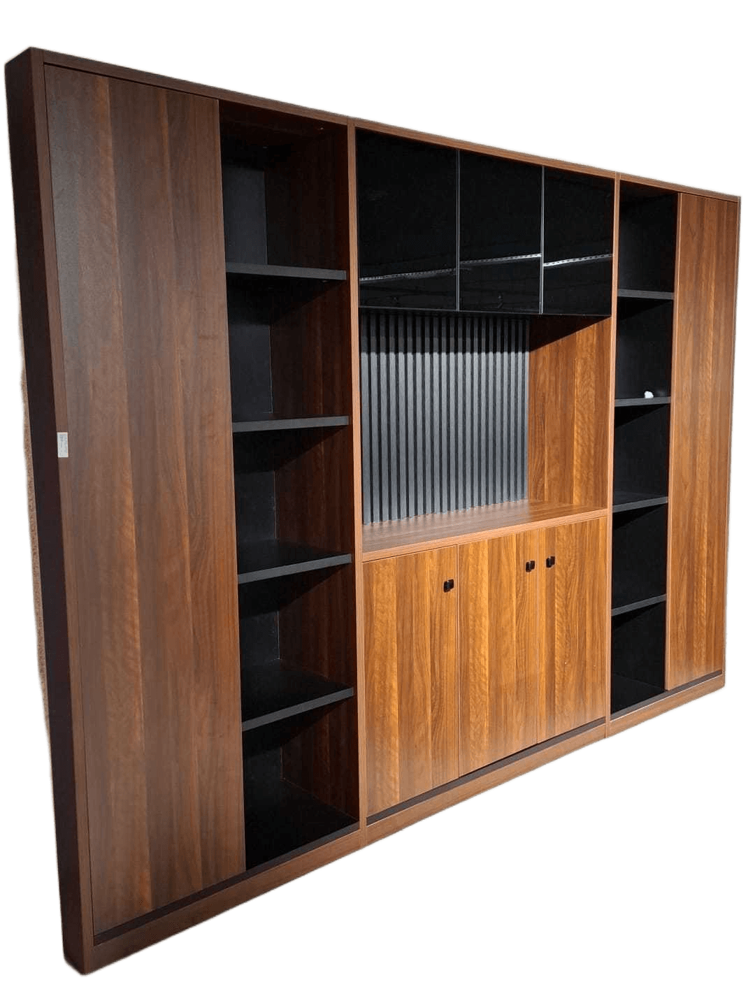 Files Cabinet 7-Doors By Mfc. 211 King Walnut + Iron Black 2800*400*2000