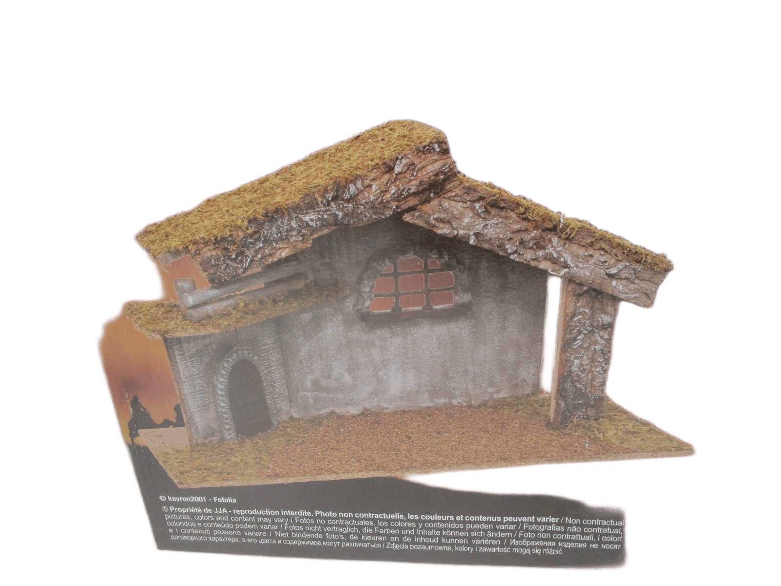 Christmas Wood Resin Empty Crib H30cm