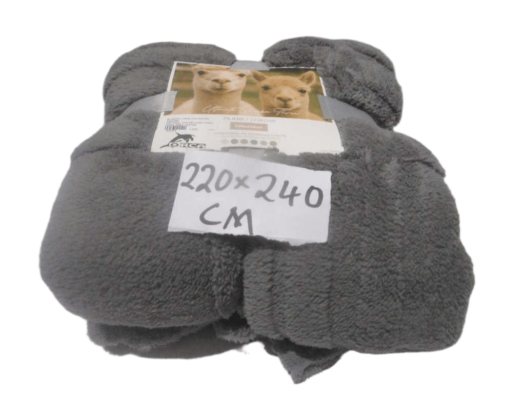 Blanket, 100% Polyester, 220gsm Packing: Color Card+cord Dark Grey 220*240