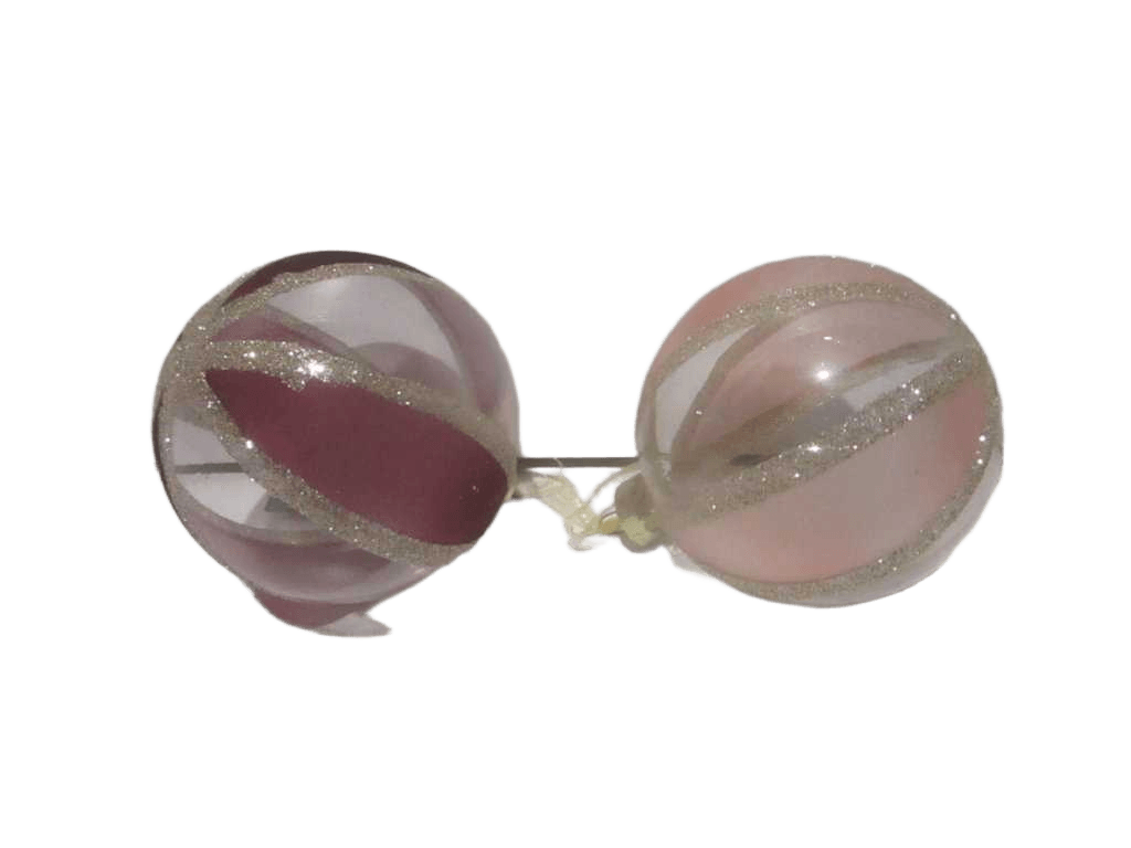 Ball Xmas Glass 80mm Pink 2ass