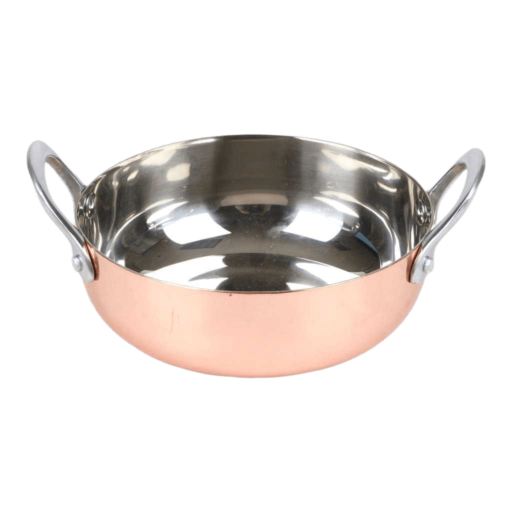 Presentation Dish Stainless Steel "rose Gold" Round With Handle 13cm