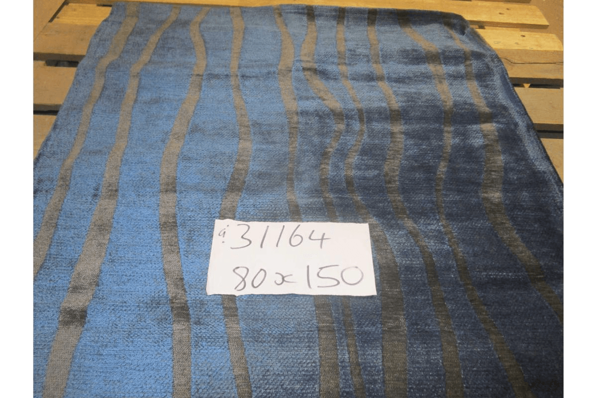 Carpet Alexa Blue 01 80% Polyester 20% Cotton 1200 Gsm Flat Weave Size:80x150