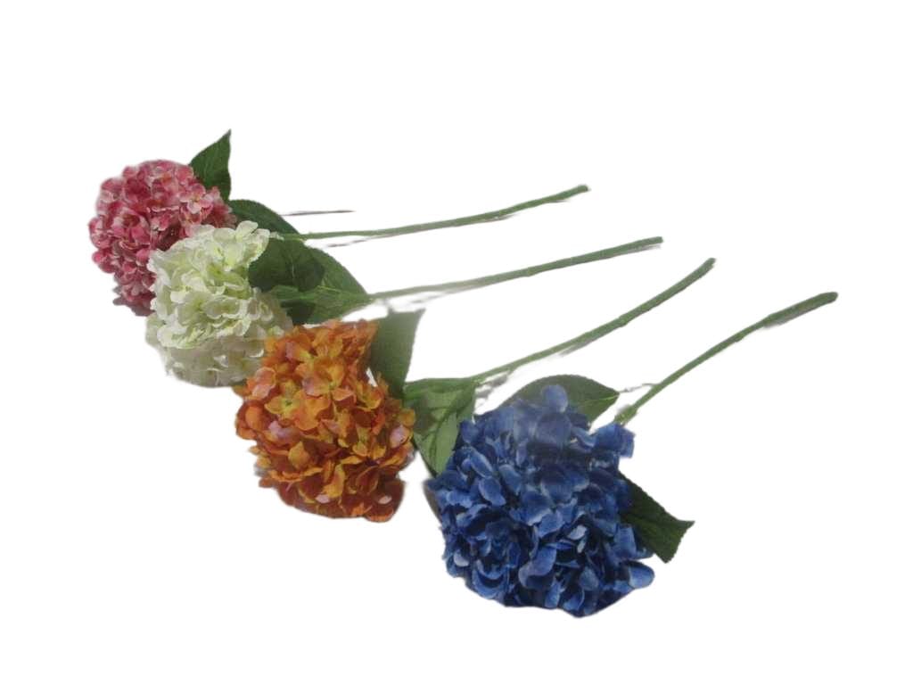 Artificial Hydrangea Fabric '4 Cream 8 Blue 9 Pink 12 Orange '70cm