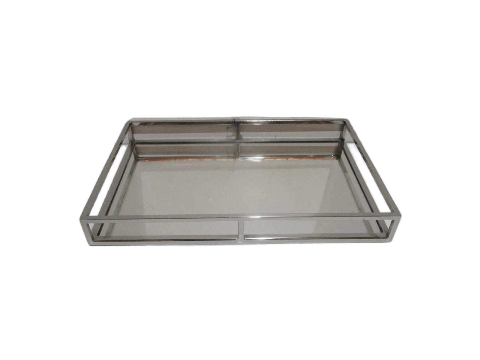 Tray With Mirror Steinless Steel Silver Plating 1cl=