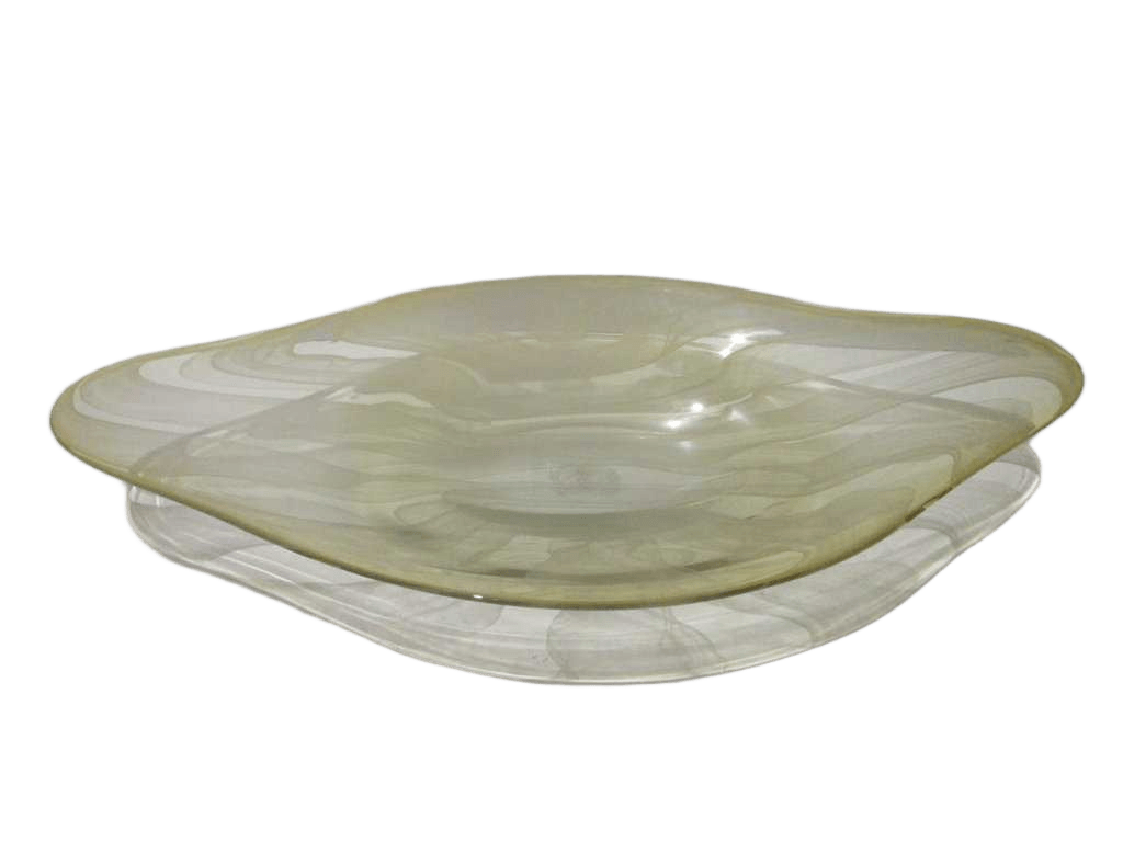 Plate Ovale Big Blow Glass 14 Kgs Amber 104x56x14 Cm