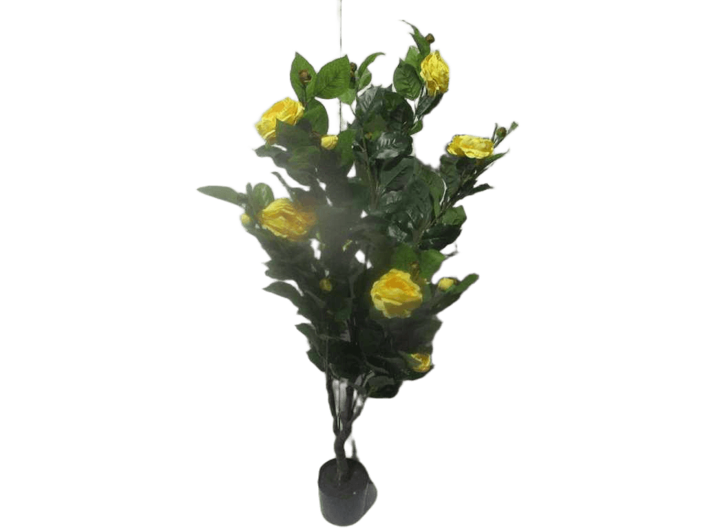 Artificial Tree,camellia , Polyester Flower Pu Stem 135cm Yellow