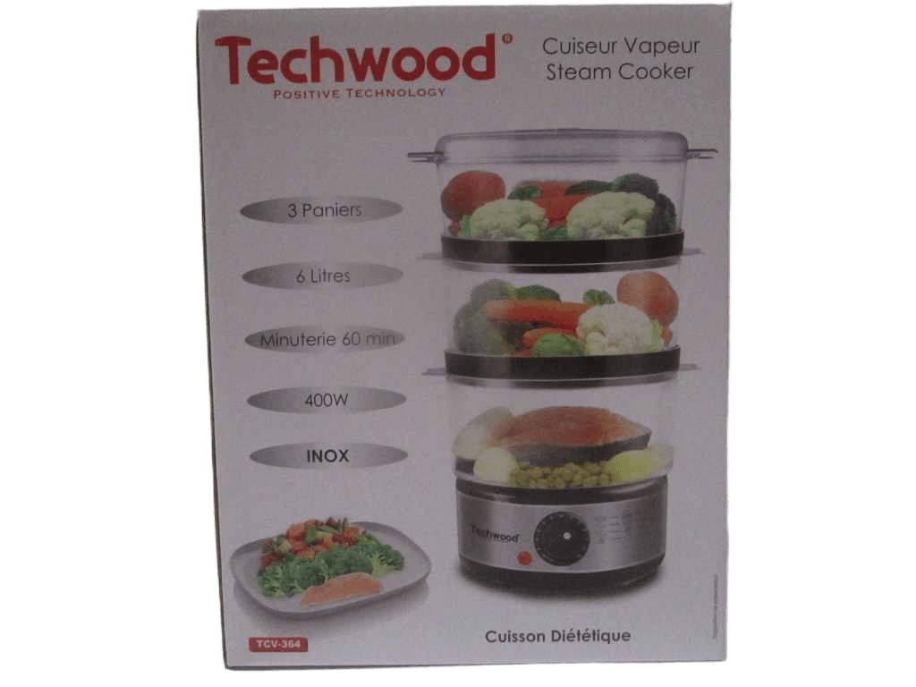 Steamer 3 Baskets (6l) 3 Removable Transparent Baskets Of 2l Each Baskets Can Be Used Separately 60 Minute Timer With Automatic Shut-Off Power: 400 W