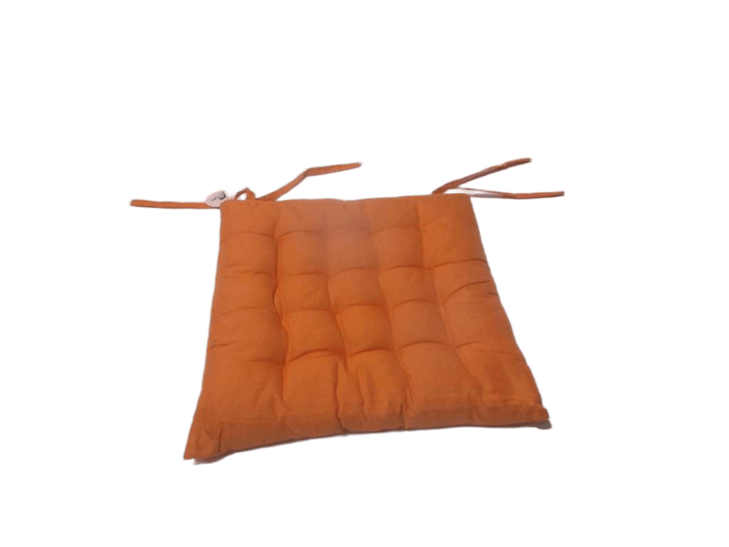 Chair Pad With 4 Tie Strings 100% Polyester 110 Gsm Fabric And Recycled Cotton Filling Of 550 Grams