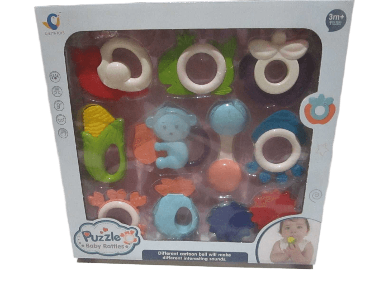 Baby Rattles Toy Set 10pcs Abs Window Box As Sample 31x30x5.5