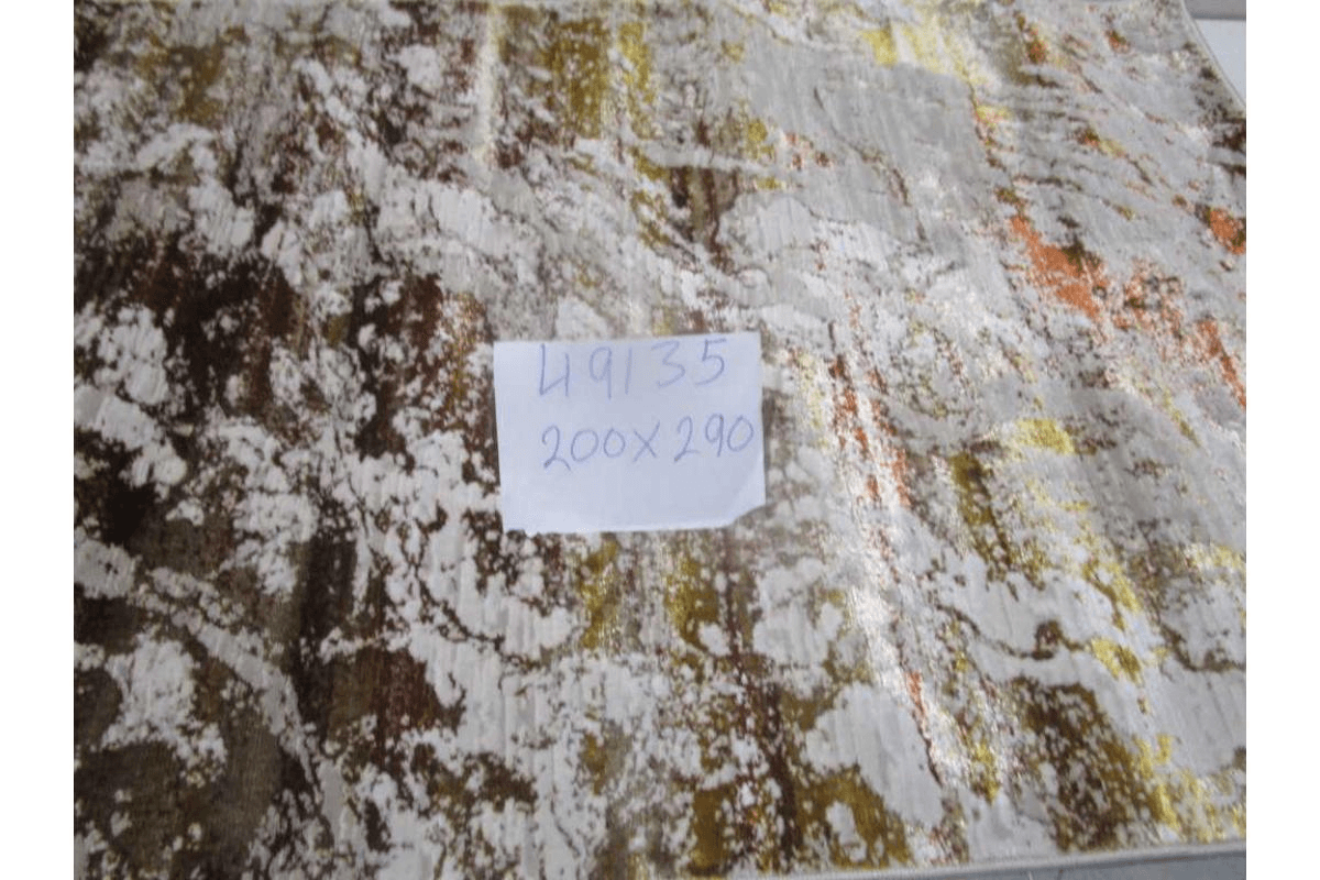 Carpet 200x290 Shiny Shrink Polyester + Pp 2,200 Gsm 604,000 Pts 8mm Pile Hight Cream/Copper