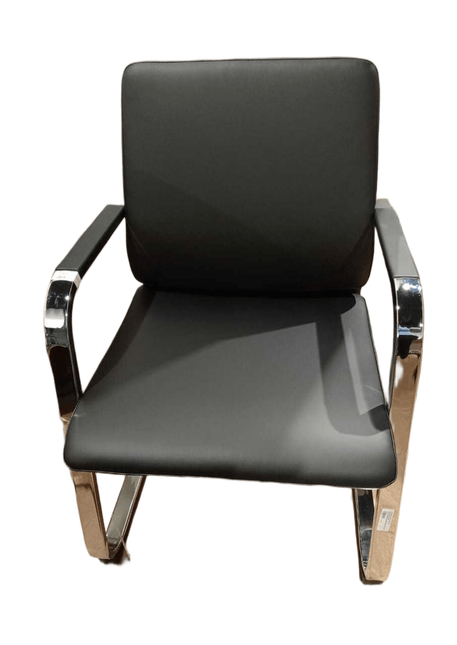 Visitor Chair, Pu Iron Chromeblack Al503-3058w*63d*89h