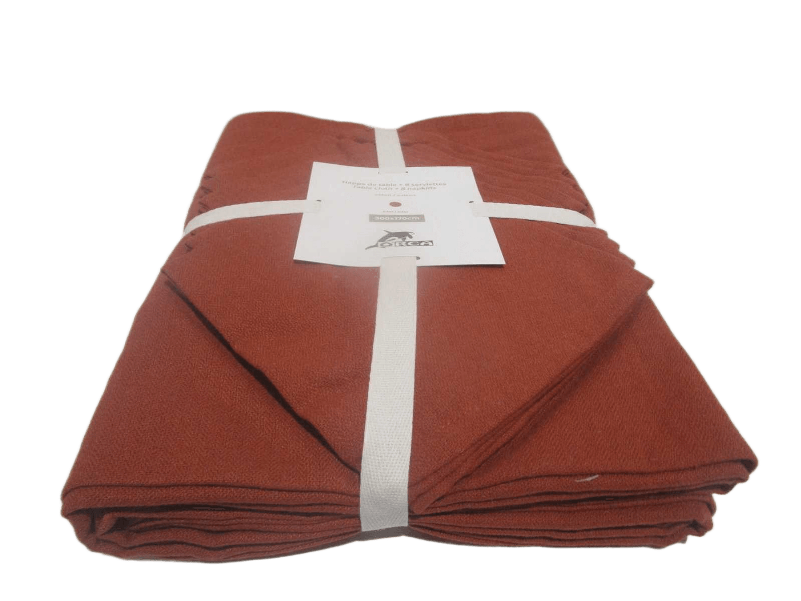 Table Cloth 250x150 + 8 Napkins 185 Gsm 90% Cotton 10% Polymix Herringbone Weave - Packing Ribbon Insert Card + Polibag 1cl=