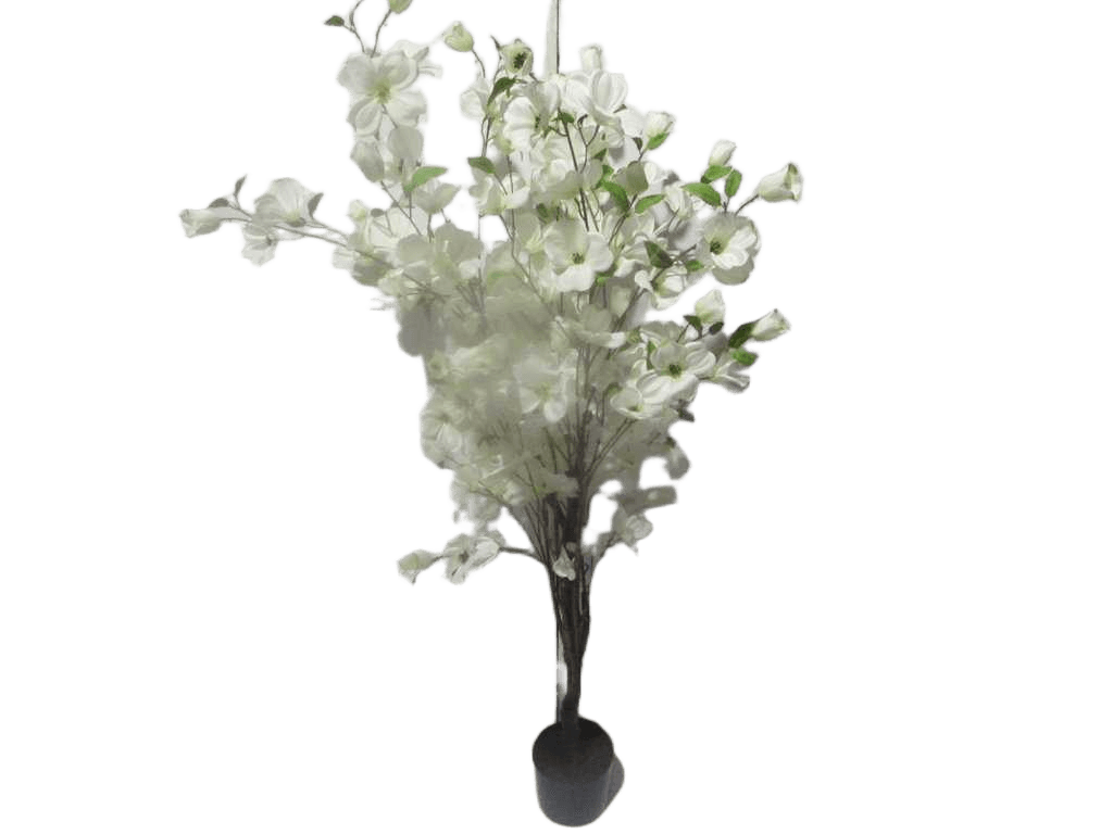 Artificial Tree,polyester, White Dogwood Pu Stem 145cm 145cm