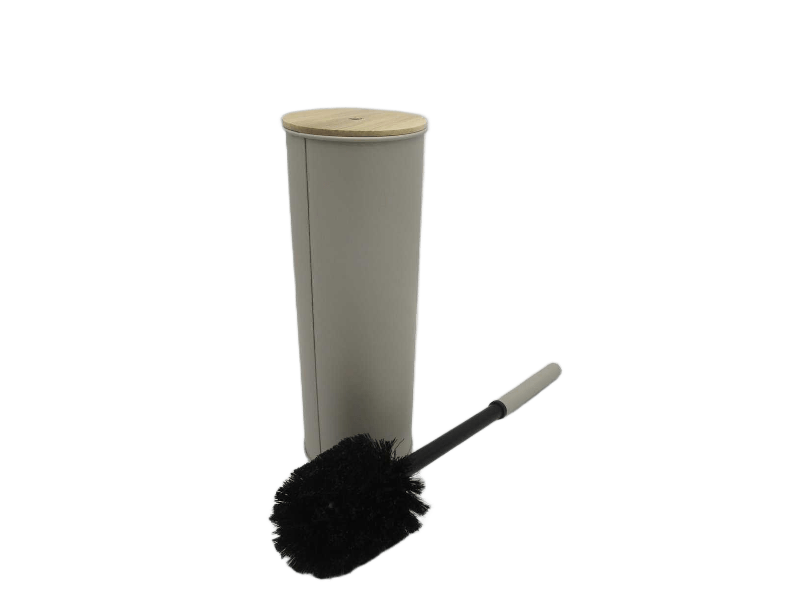 Toilet Brush Metal/Acacia Lid - Beige/Acacia