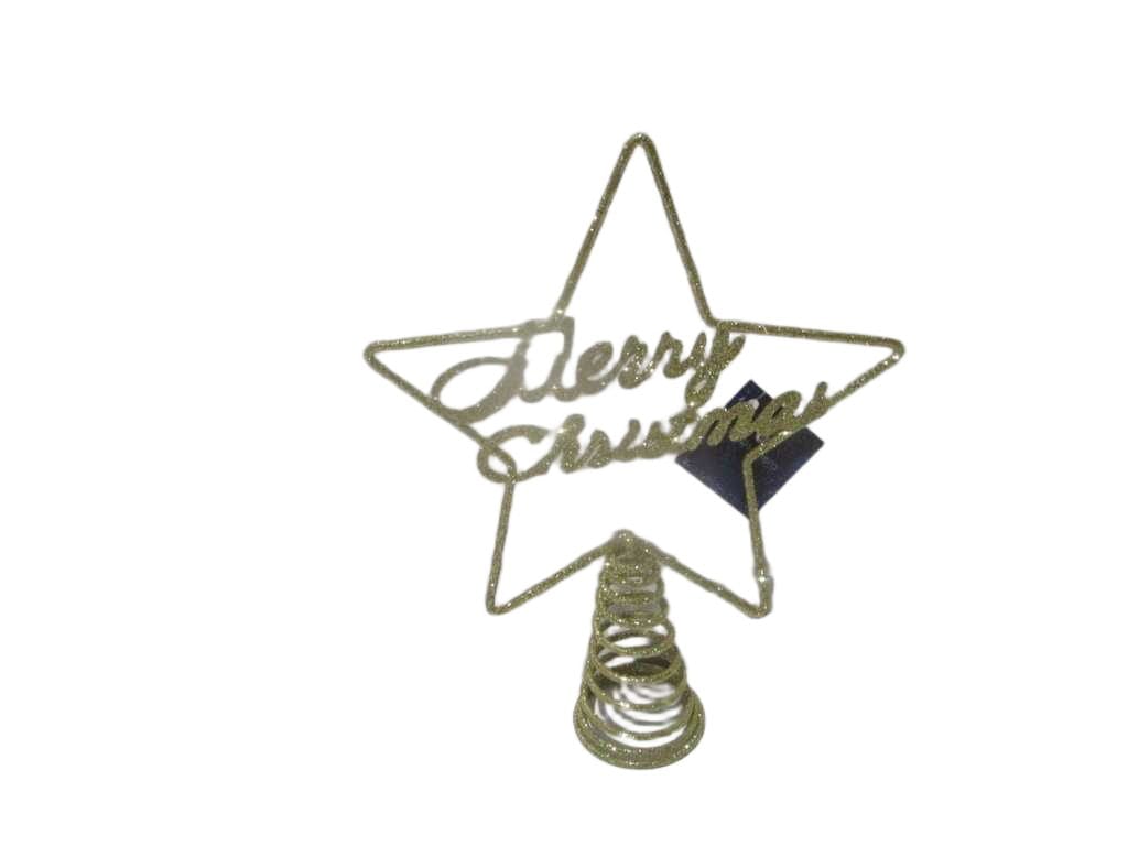 Metal Tree Top Xmas Gold 22cm
