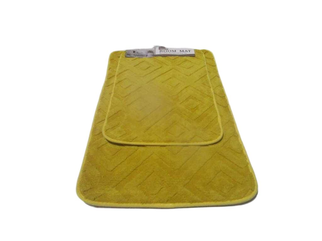 Mat Microfiber Chenille Anti-Slip Set Of 2pc 0.8cm Yellow 40x60 50x80