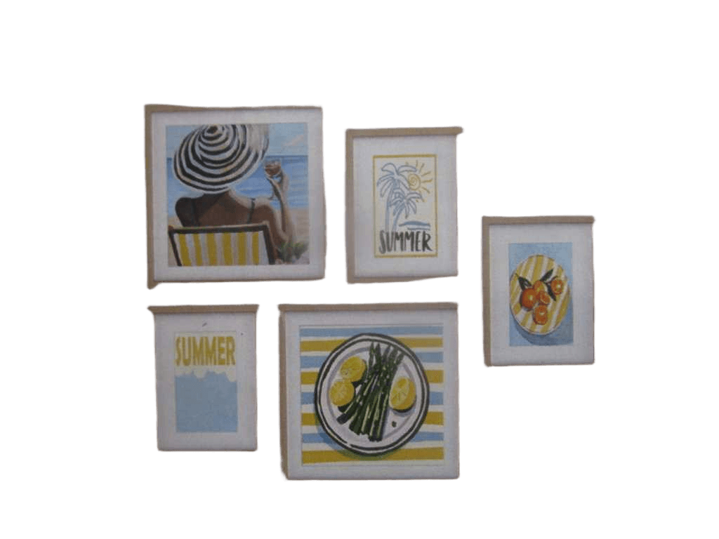 Frame Picture Set Of 5 , Mdf 2x(25*25)+3x(15*20) Pizza Box Promo, 5% Discount 50*45cm