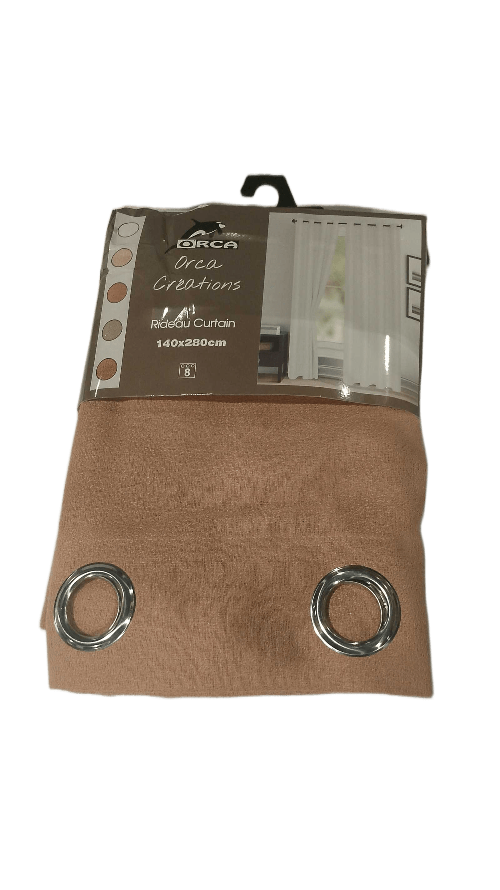 Curtain 140x280 Cm 100% Polyester 8 Ring 200gsm With Packing Hanger