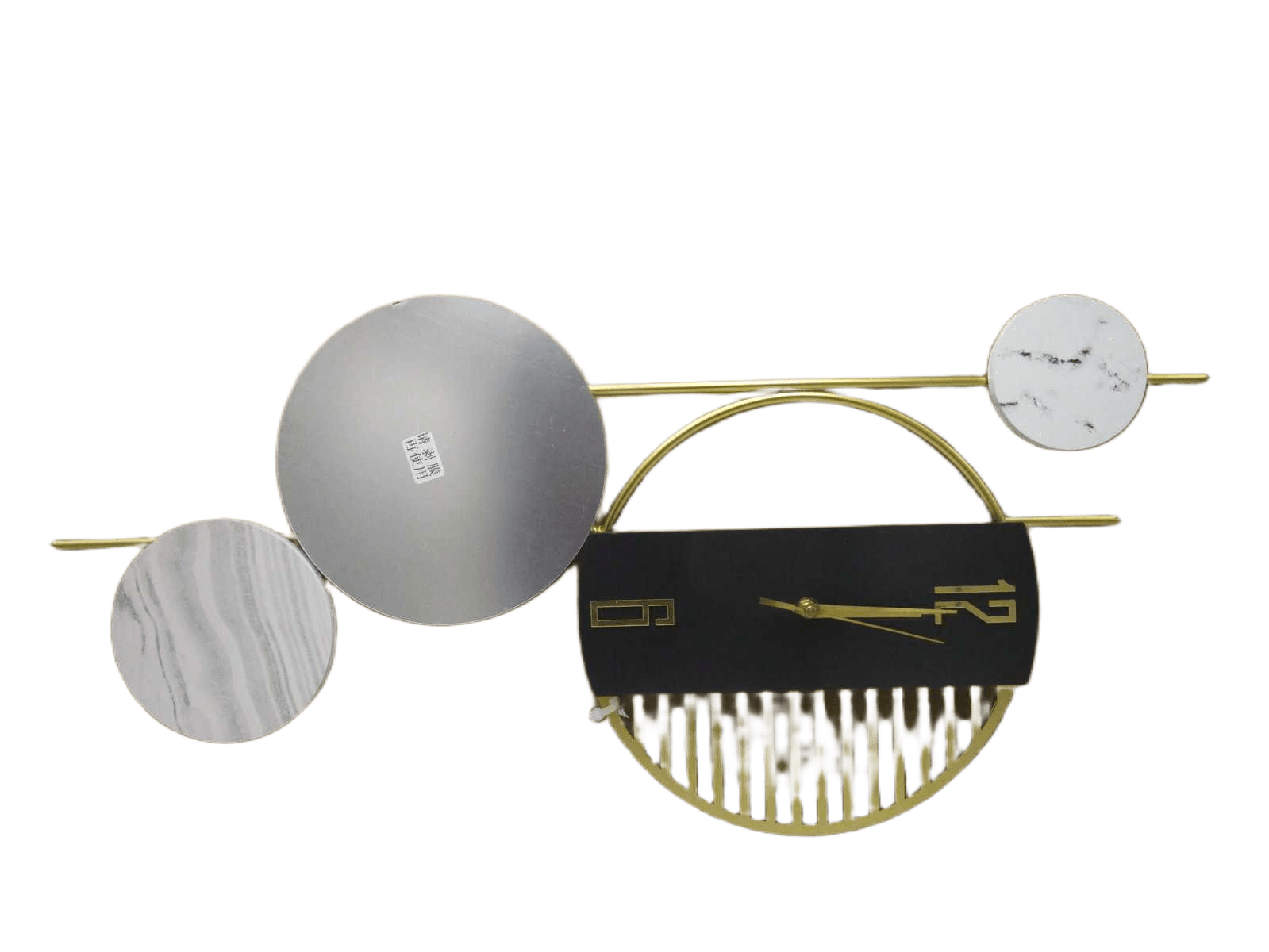 Clock Wallblack+gold+white 40*76cm