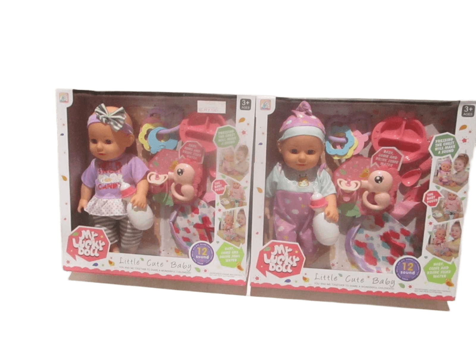 Doll Set Of 9 Noise Buttone Cell*3 Packing:window Box 2 Designe Ass 14"