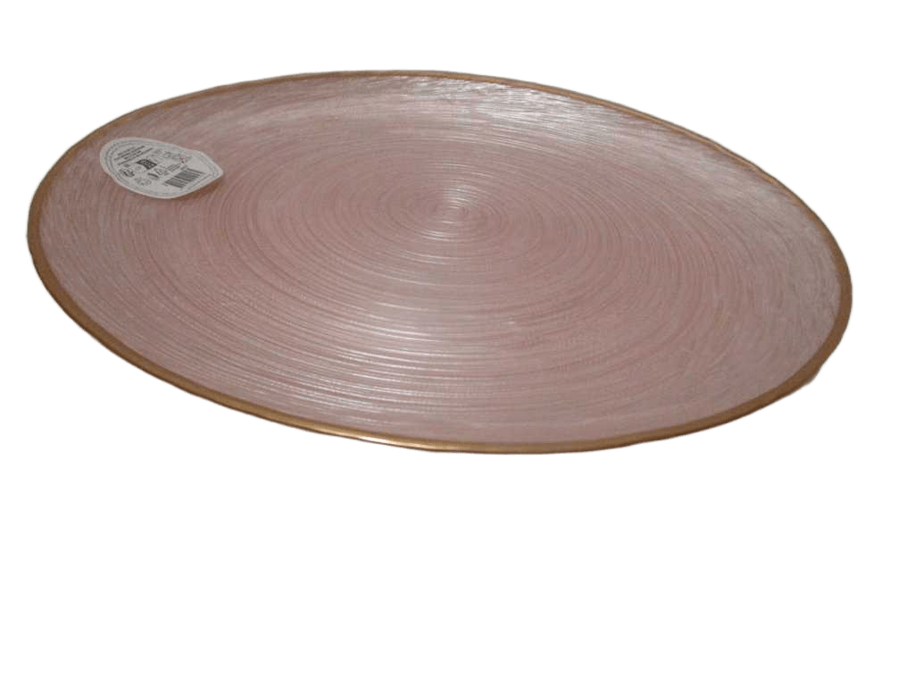 Plate Glass Dia 32cm Pink Clr
