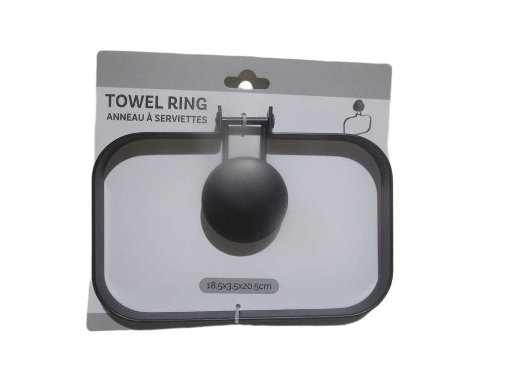 Towel Ring Black Iron 18.5x3.5x20.5 Cm