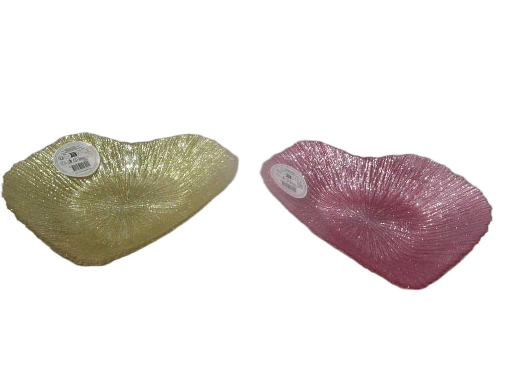 Plate Glass Heart 23cm 2ass Cl