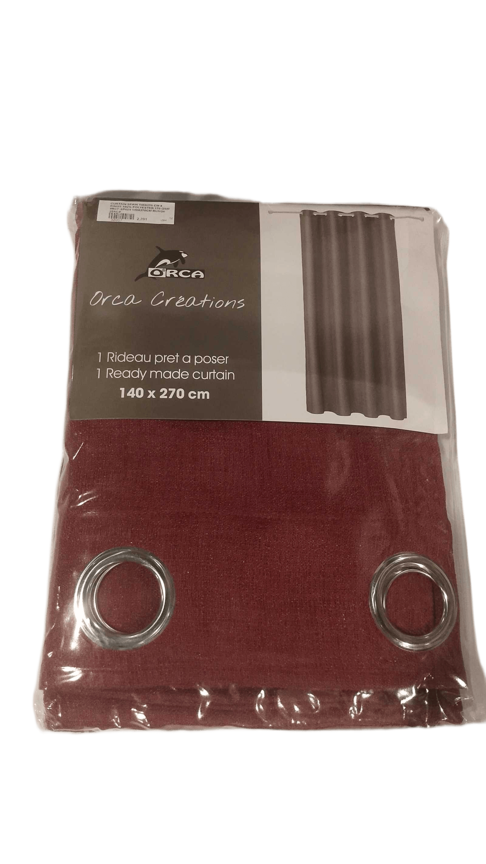 Curtain Spain 140x270 Cm 8 Rings 100% Polyester 170 Gsm