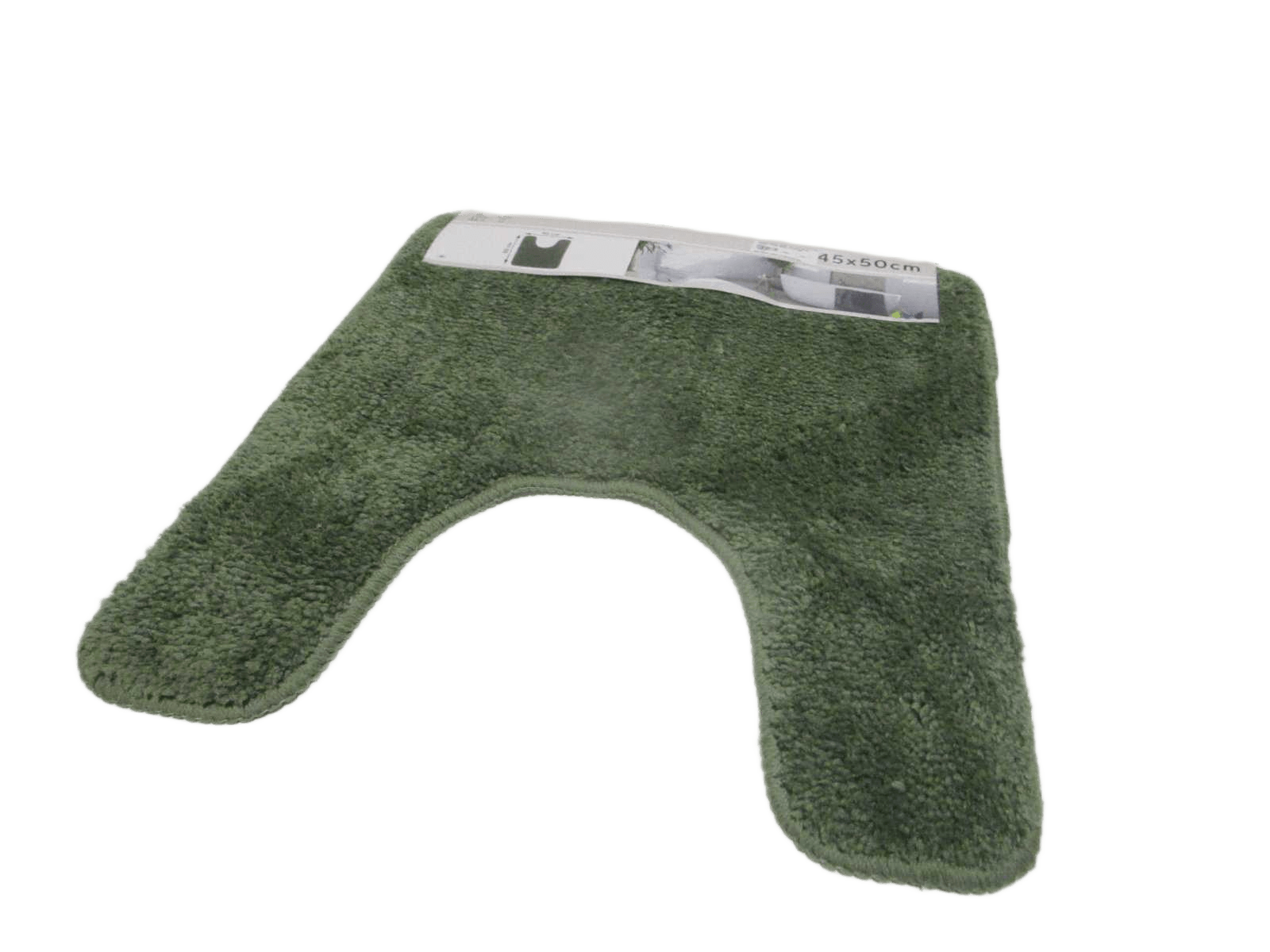 Bathmat Tapis Contour Wc Microfibre 45x50 Cm Dessous Latex - Kaki