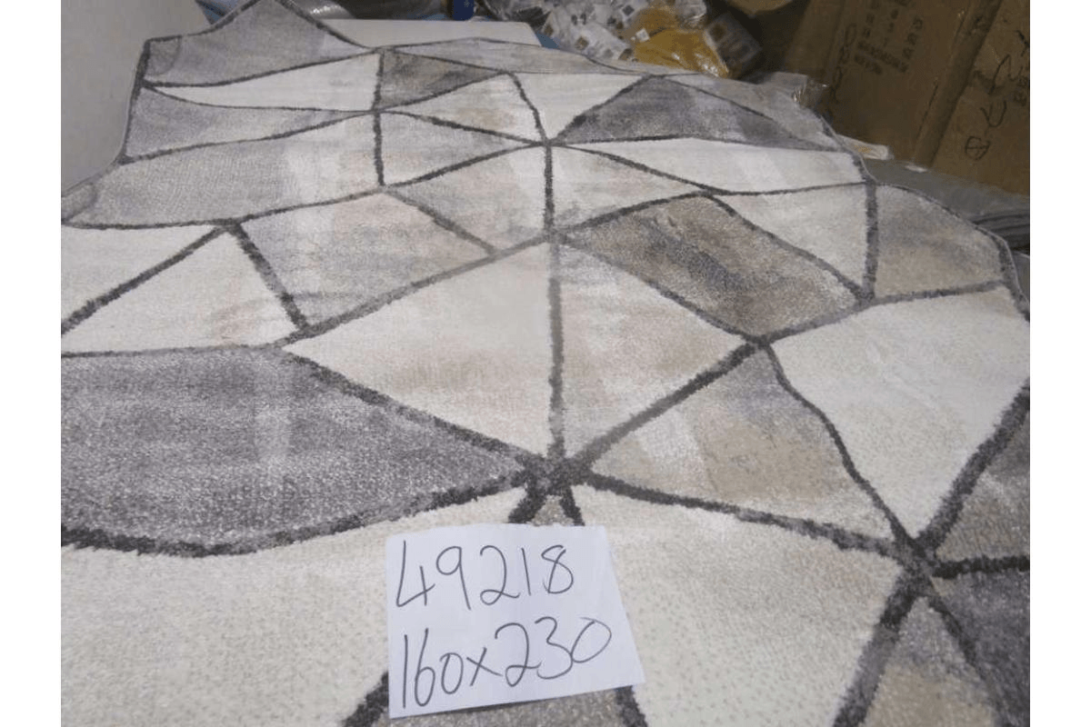 Carpet 160x230 Rio Soft Yarn Headset With Shrink Polyester 2,200 Grm / Sqm 224,000 Pnt/Sqm 12mm Pile Height Free Shape Hja26 Grey/Cream