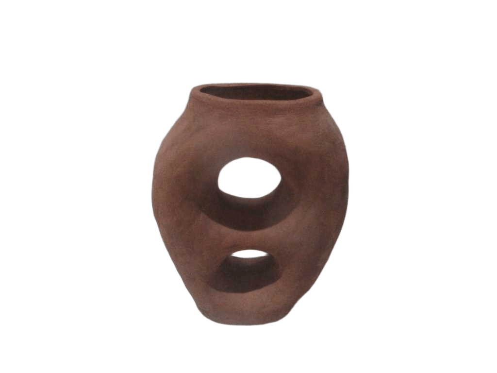 Vase Medium Pottery Rust Red 28x11,5x39,5 Cm
