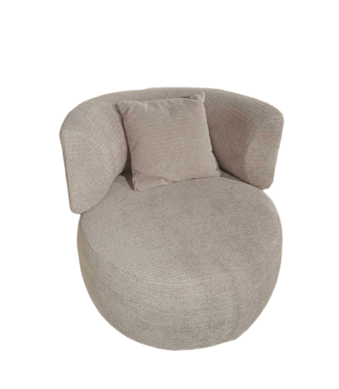 Swivel Armchair White Elisha 04 1 Sq. Cushion Box 9857 96x90x78cm